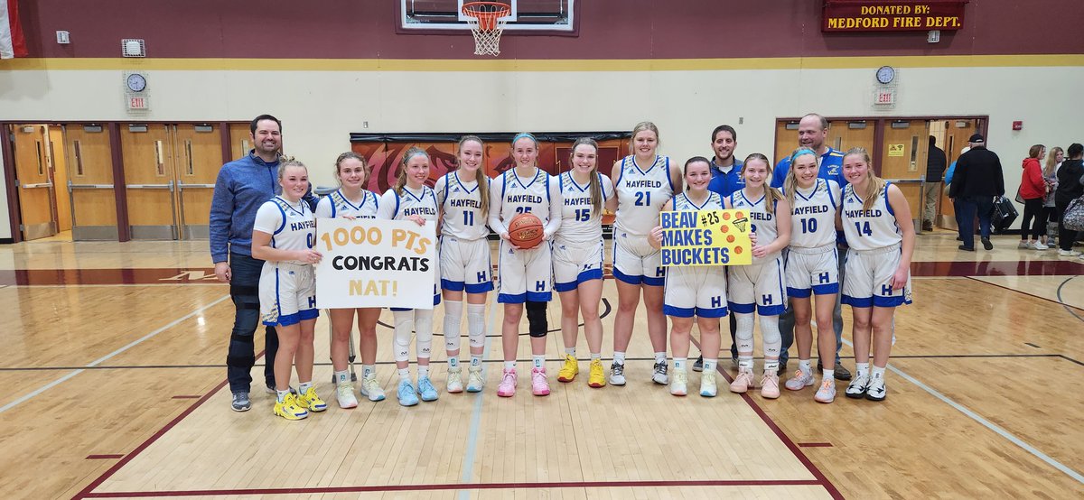 Hayfield 75 Medford 20

Natalie Beaver reached 1,000 career points as she paved the way with 27!

The team defense and rebounding was phenomenal tonight!

Scoring: Beaver 27, Watson 18, Christopherson 12, Tempel 8, M. Hansen 4, Beyer 4, and E. Hansen 2.