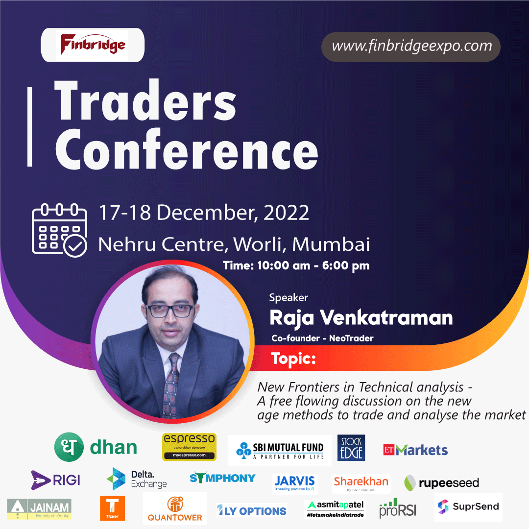 FinbridgeExpo's tweet photo. Raja Venkatraman, (Co-founder - NeoTrader) will talk at #TradersConference 2022 (#Mumbai). The topic of his talk is"New Frontiers in Technical analysis- a free flowing discussion on the new age methods to trade and analyse the market."
https://t.co/0qiAaBIIt2
#finbridge 2022 https://t.co/mO1gIwKoIt