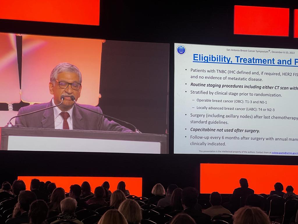 seemagulia1's tweet photo. The long time debate on the use of platinum in TNBC is finally settled ! Congratulations @ACTREC_TMC, @TataMemorial, entire breast DMG for this landmark trial. Platinum improves survival in premenopausal TNBC. https://t.co/3AhOygzzuO
