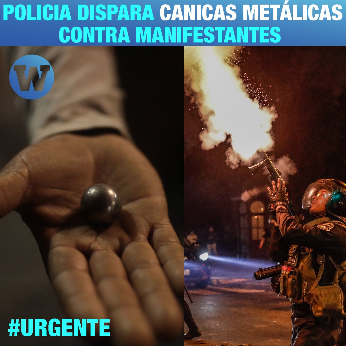 WaykaPeru's tweet photo. #Urgente: Equipo de @WaykaPeru fotografía canicas de metal que dispara la @PoliciaPeru contra ciudadanos que exigen cierre del Congreso en centro de Lima. #RepresiónPolicial @DinaErcilia @MininterPeru https://t.co/YS2Ss6x3Xp