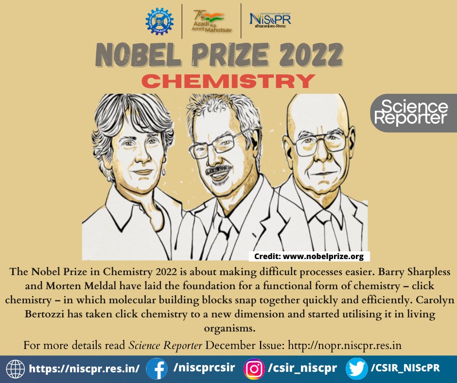 hjkhan's tweet photo. Today is the @NobelPrize ceremony in Sweden. December issue of @ScienceReporte1 covers details of #NobelPrize 2022. Link here:
https://t.co/VmgOmmbd0i

@CSIR_NIScPR @HRDG_CSIR  #nobelprize2022 #ScienceTwitter @CSIR_IND #Nobel https://t.co/ksj3bJ5fyS