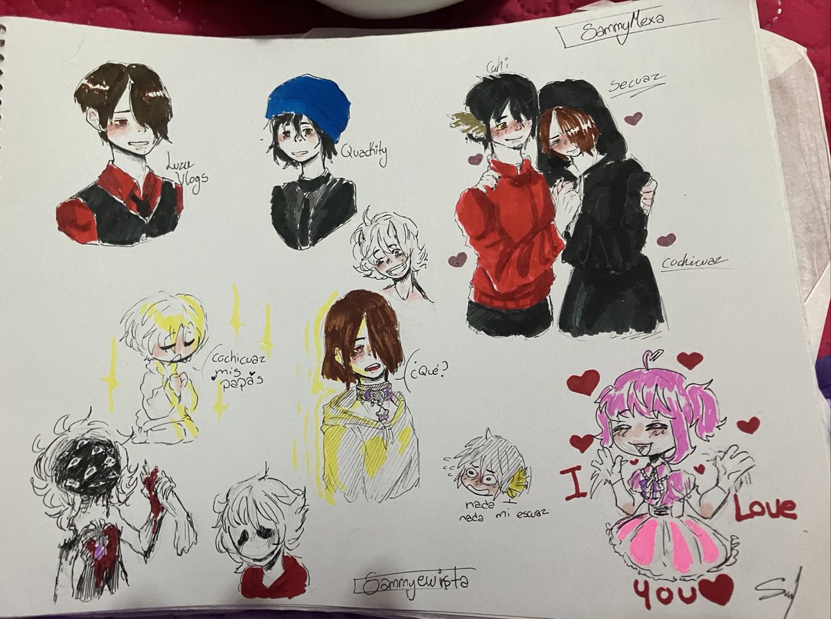 SamuMex4's tweet photo. Mas dibujos random que hago en mi clase de artes ¿Quieren que haga más dibujos Cochicuaz? es que la verdad me gusta mucho dibujarlos #dibujo #cochicuaz #cochi #secuaz #KarmalandV #gay https://t.co/kvcukAxcbE