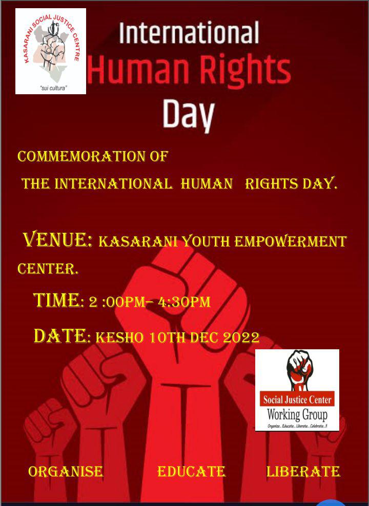 Crowning #16DaysofActivism2022 
The Social Justice Movement has organised two consecutive events.
A community dialogue hosted by @DandoraJustice in collaboration with @AmnestyNairobi then end the day at Kasarani hosted by @suicultura19 to mark #InternationalHumanRightsDay