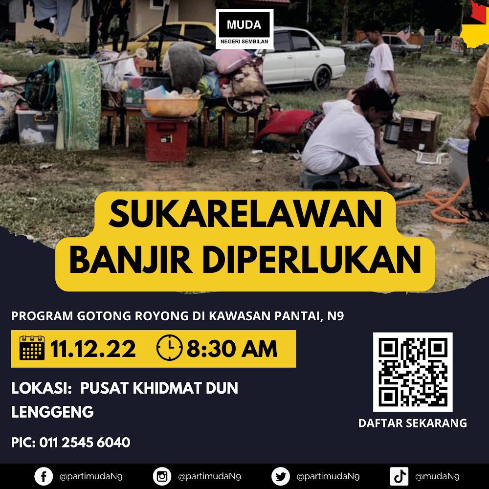 fadzli_shah13's tweet photo. PROGRAM GOTONG ROYONG PASCA BANJIR KILAT YG MELANDA KAWASAN PANTAI, N9
 
Tarikh: *11/12/2022 AHAD* 
Masa: *mulai jam 8:30 AM* 
*Contact PIC*: +60 11-2545 6040
Tempat Berkumpul: *PUSAT KHIDMAT DUN LENGGENG, DEWAN MASYARAKAT PANTAI,  PANTAI* 

#politikkhidmat #maribantu #mudaksi https://t.co/tM58vK9SQd