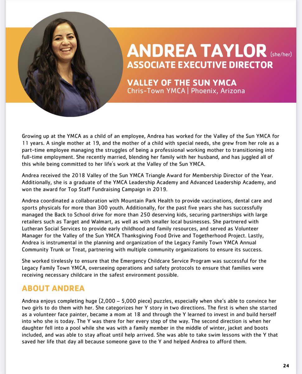 So incredibly proud of our <a href="/VOSYMCA/">Valley of the Sun YMCA</a> 30 under 30 awardees.  This award highlights the accomplishments of staff under 30 that embodies the YMCA mission &amp; potential to lead our future YMCAs