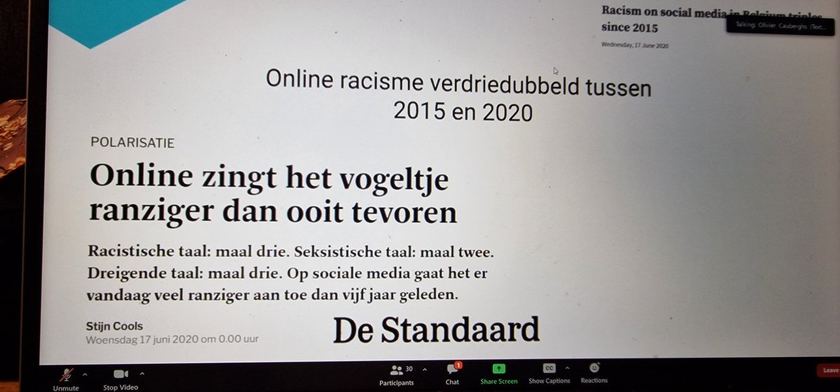 Heel interessante online lezing rond digitalisering binnen polarisering en radicalisering door <a href="/GOinAntwerpen/">GO! scholengroep Antwerpen</a> <a href="/KarinHeremans/">Karin Heremans</a>