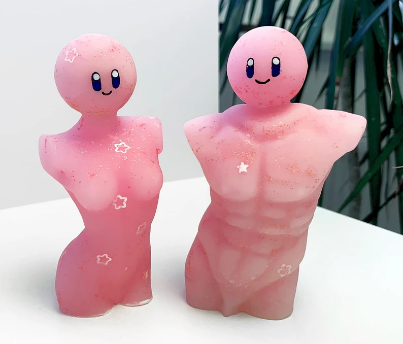 kirbysuck's tweet photo. i just wanted a cute normal shaped kirby candle but i found this instead.... https://t.co/dL8F5exi73