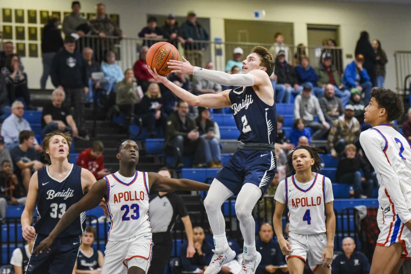 micahfriez's tweet photo. Friday's script was eerily similar to Bemidji's blown lead in a loss to Brainerd earlier in the week. Flashbacks surfaced. But as a lesson, not a nightmare. The Jacks regrouped and ended up taking off over St. Cloud Apollo. (📸: @maggifelle)

🏀: https://t.co/kcwFoznXDN https://t.co/lnNSLGgP4M