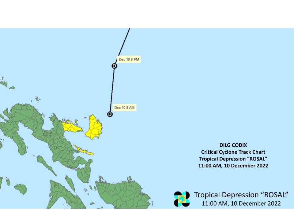DILG_CODIX's tweet photo. Critical Cyclone Track Chart for TD #RosalPH as of 11:00 AM 10 December 2022
#RosalPH #MagingLISTO #DisasterPreparedness
@DILGPhilippines
@NDRRMC_OpCen
@dost_pagasa
@civildefensePH
#LISTO
Also follow us on:
FB: https://t.co/3HDTDhEL0M
iG: @DILG_CODIX https://t.co/pZ7kk3WiYW