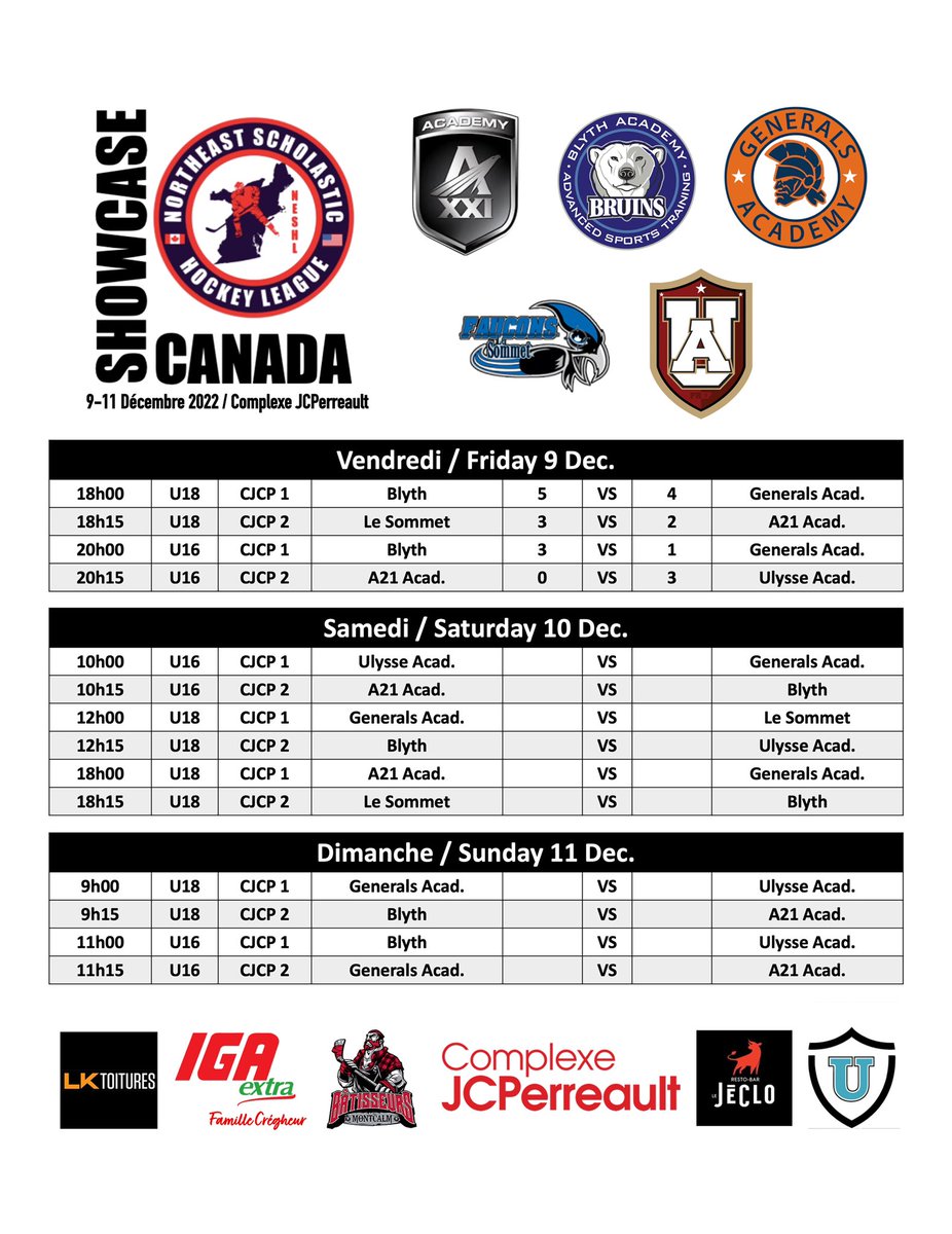 Jour 1/Day 1. On se voit demain!/See you tomorow! <a href="/neshleague/">NESHL</a>