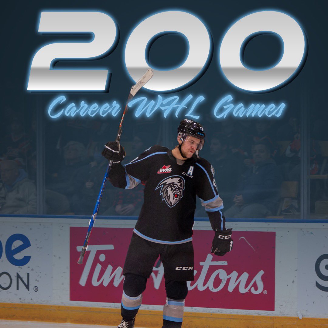 WHLWpgICE's tweet photo. Congratulations to Owen Pederson on playing his 200th Career WHL game tonight! 🎉 https://t.co/ltT74hIujw
