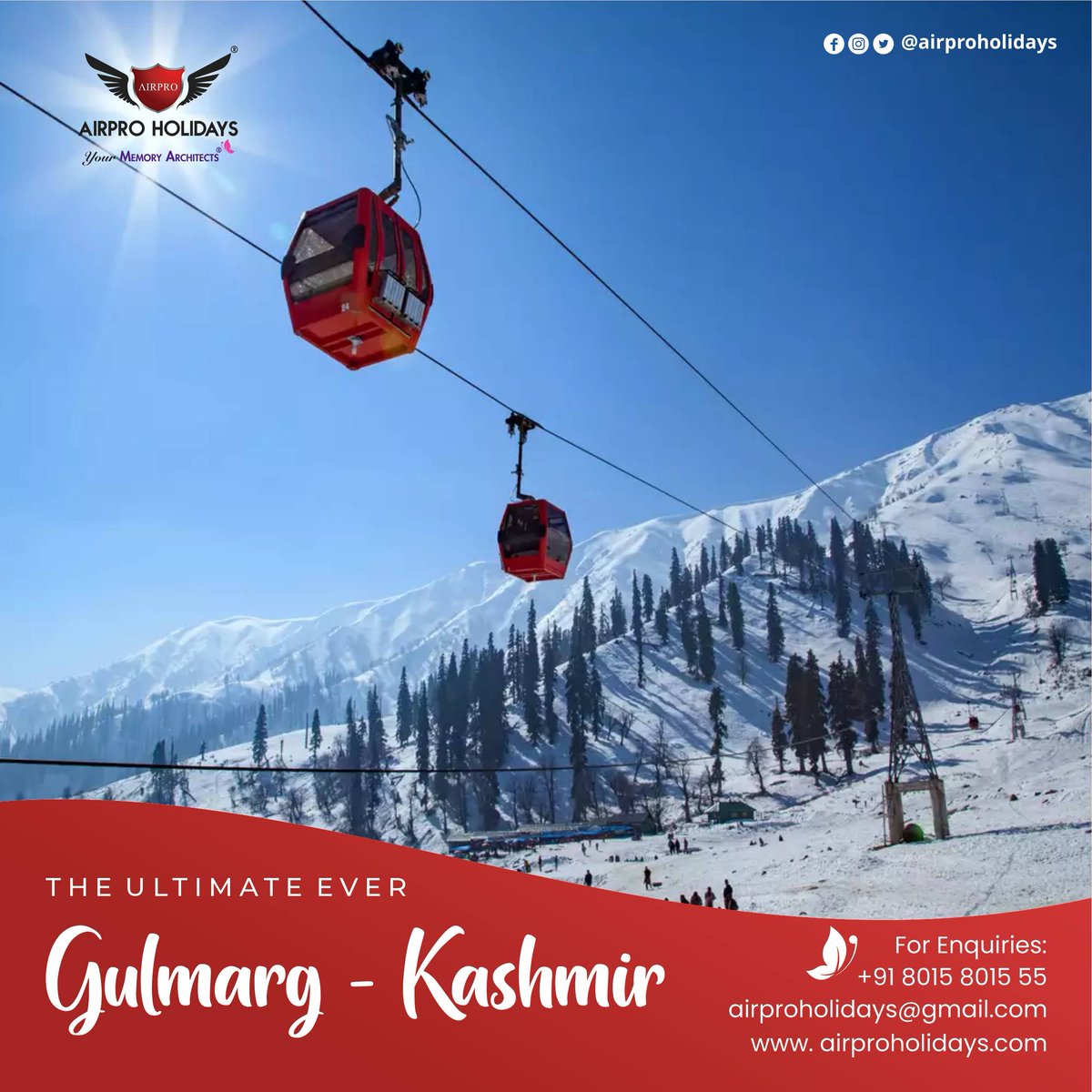 airproholidays's tweet photo. Plan your holidays for Gulmarg, one of the most attractive skiing destinations in the world. 

Ride the Gulmarg Gondola, the Highest Cable Car in the world!

Inquiries - https://t.co/ngt9g98nZw

#airproholidays #memoryarchitects #gulmarg #kashmir #india #travel #chennai https://t.co/O7icfJ3FT4