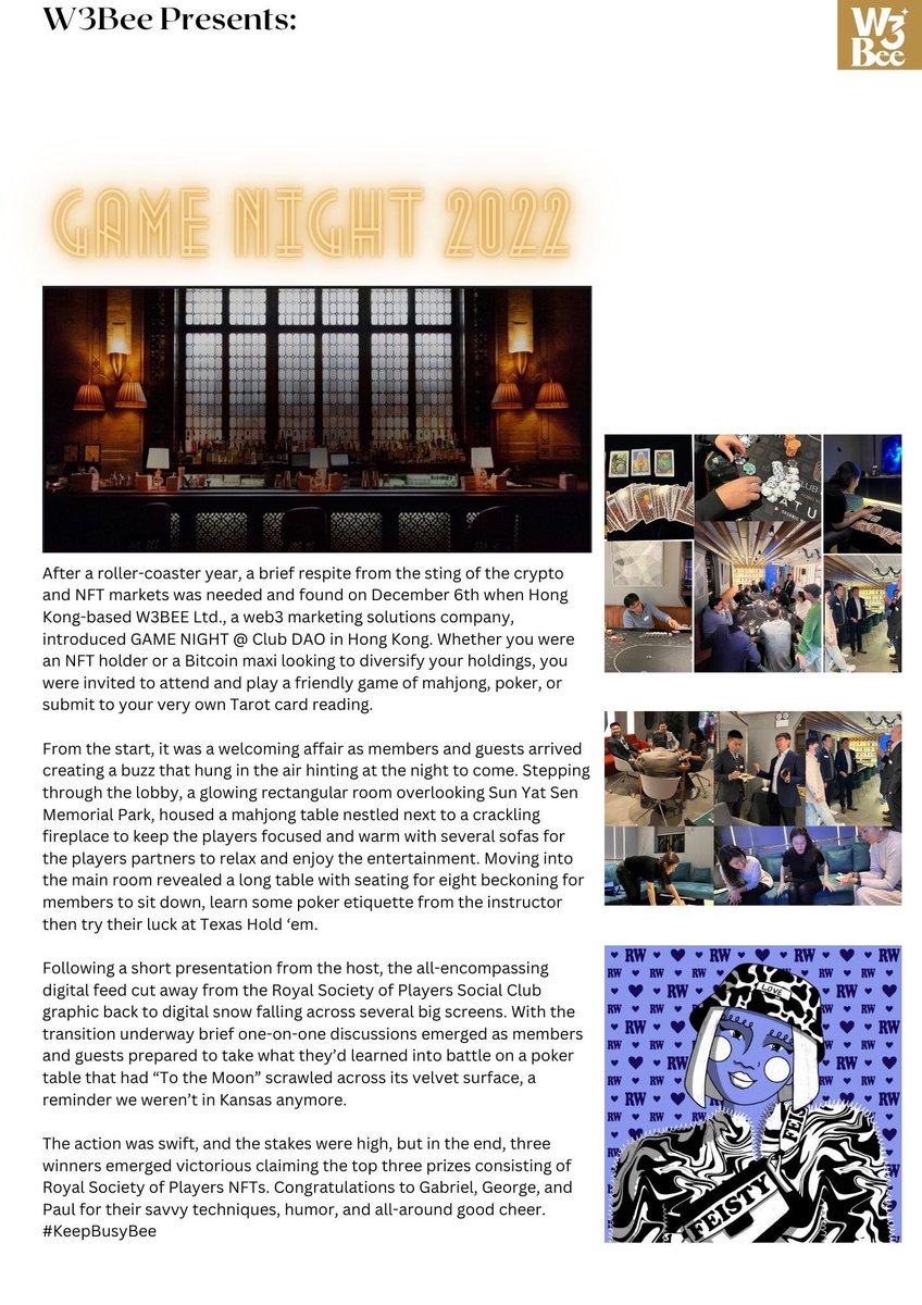 For all those that couldn’t make it out to our Hong Kong meetup, we look forward to seeing you next time. <a href="/remarkable_bee/">Remarkablebee</a> <a href="/Afs2407/">JOKΞR 12 ❚ ❚ 🦍🤝 🤙</a> <a href="/iedlo/">metalo</a> <a href="/asylee_lee/">AndrewLeesy.eth</a> <a href="/jvn_xyz/">jvn</a> <a href="/sh01755/">Sopoba</a> <a href="/SoporificSeven8/">SoporificSeven8.eth</a> <a href="/0xCrystalJane/">CJ</a> <a href="/PeaceFrogETH/">peacefrog.eth</a> <a href="/OrionHyperloop/">Orion HypΞrL⭕️⭕️p 🟧 OCM</a> <a href="/RoyalSocietyOP/">Royal Society of Players</a>