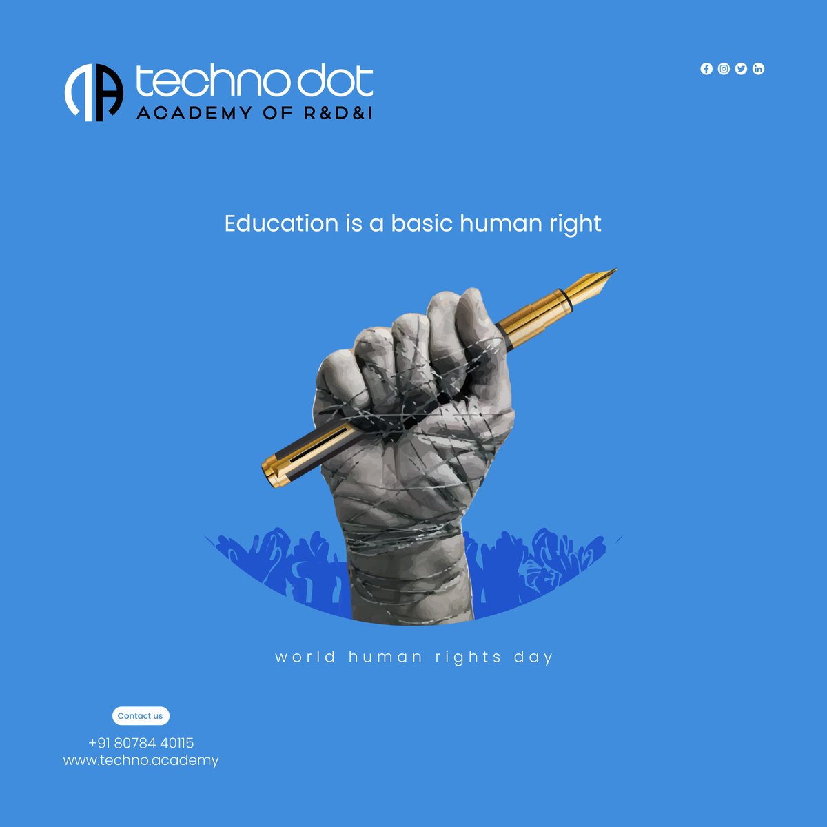 Education empowers and thrives future generations. Let's uphold the right to education for all on this International Human Rights Day.

#HumanRightsDay2022 #educationmatters #RightToEducation #education  #technodotacademy