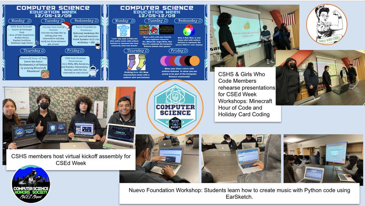 I'm always inspired by the students at @MACESmagnet. CSHS planned an engaging #CSEdWeek. Girls Who Code, 6th/7th graders, Vex Robotics team, & DigCit Committee hosted the CS playground. Shout out to @csiseverywhere & @Auggie21Agustin. #CS4LAUSD #PS7LAUSD @lausdLDE @ITI_LAUSD