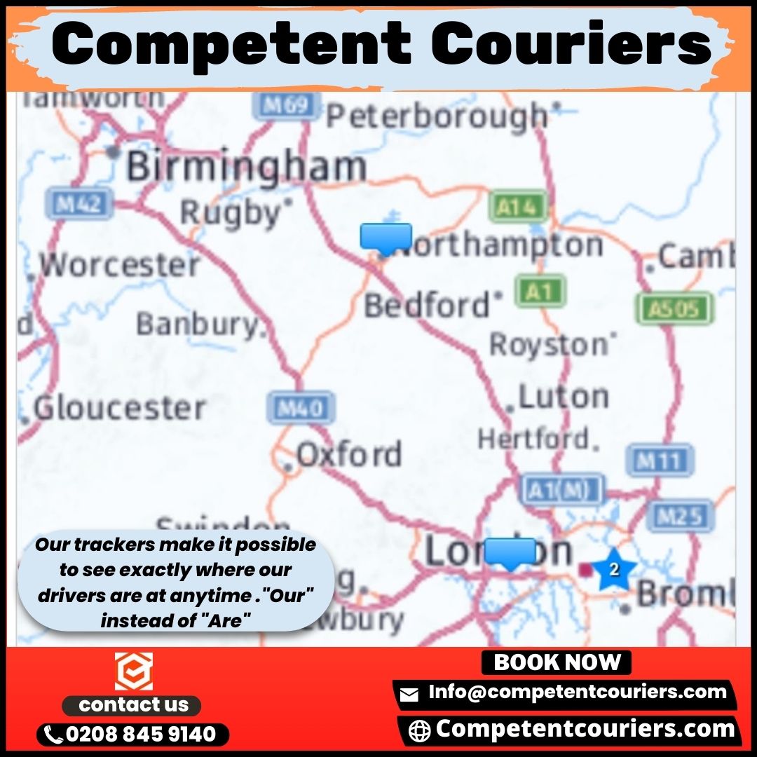 Competent_C's tweet photo. Our trackers make it possible to see exactly where our drivers are at anytime ."Our" instead of "Are"

So contact us: 0208 845 9140
Email: Info@competentcouriers.com
#courier #courierservice #delivery #parcel #ULEZ #urgent #vandriver #manandvan #sameday #overnight #multidrop #see https://t.co/H2QfvWGt2T