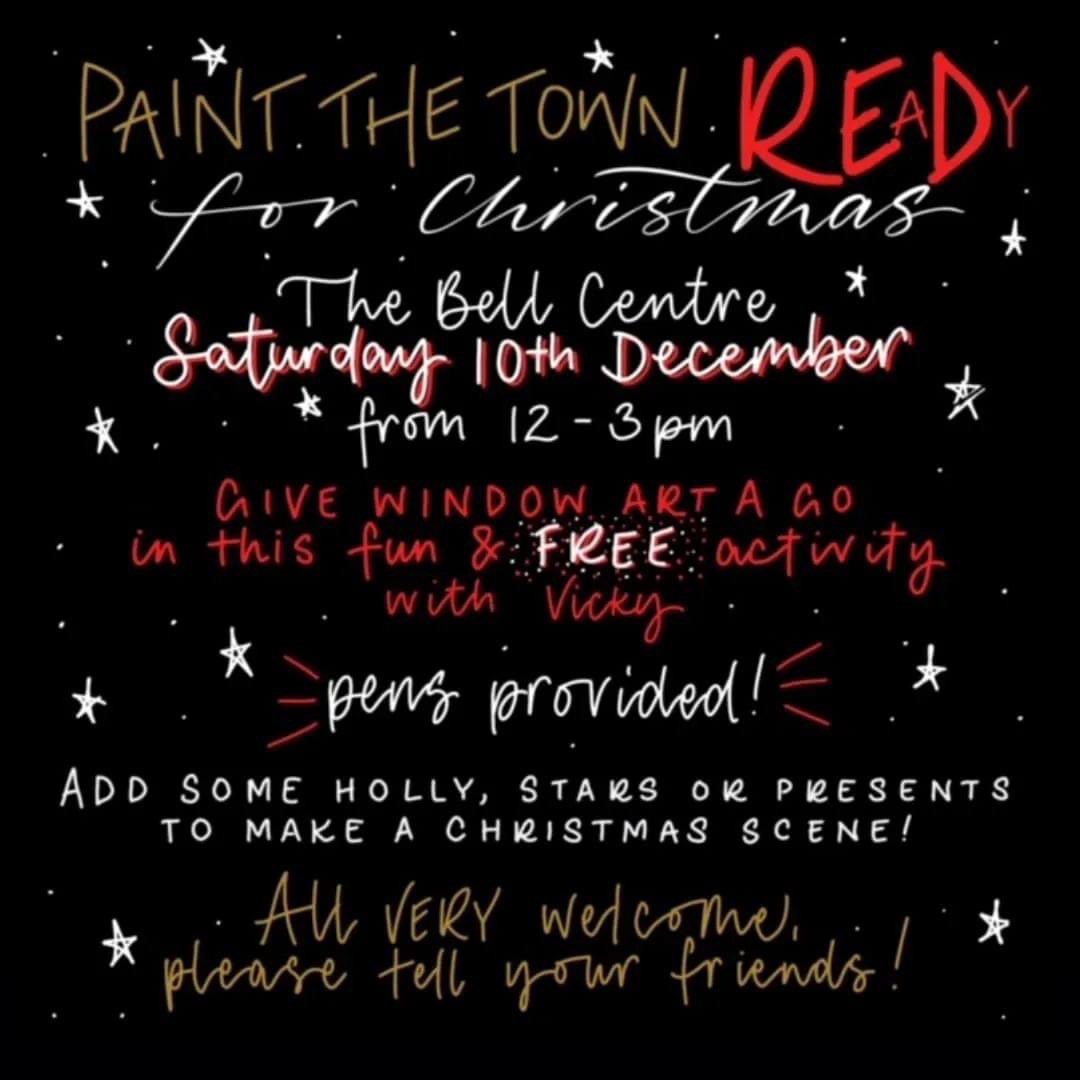 MeltonBid's tweet photo. Come & join us at the Bell Centre this afternoon from 12pm-3pm as we create a festive window with @invitingwriting Free to take part & everything supplied, come down & join us! #melton #festivewindow #festivefun @meltontimesnews @theeyeradio https://t.co/XuR7drwiJh