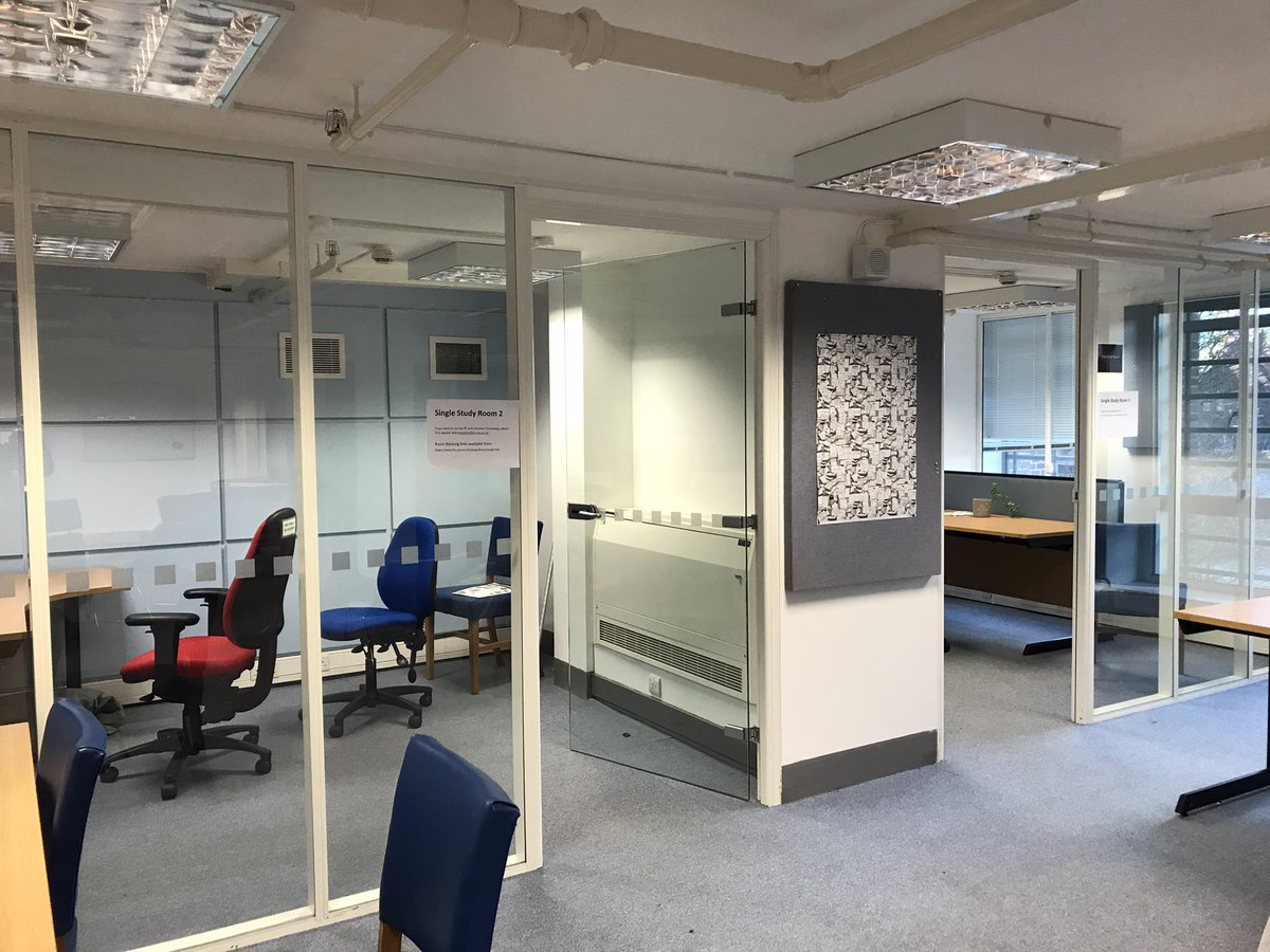 LibTil's tweet photo. Shout out to the incredibly useful and versatile SW Group Study Room @theUL where we juggled a 6th form skills session, a supervision and two single study occupants on the same morning #ItWasExciting #Obviously @librarliam https://t.co/DfPynAOCYP