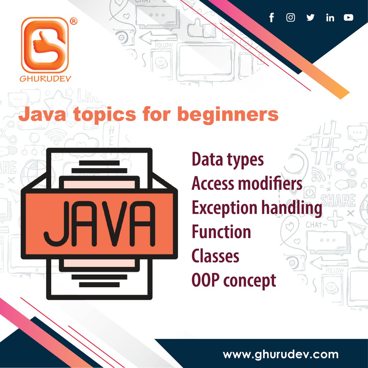 #ghurudeveducation #java #datatype #accessmodifiers #exceptionhandling #function #classes #opp
