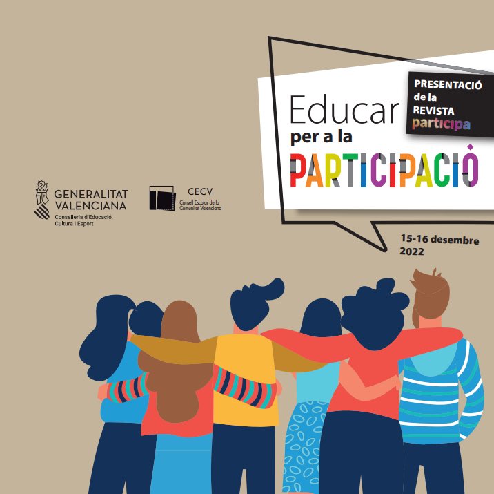 ACTIVITAT | Educar per a la participació
 
📆 15 i 16 de desembre
📍 Saló d’actes de la Conselleria de <a href="/GVAeducacio/">GVA Educació</a> 

🔗 Inscripcions portal.edu.gva.es/consellescolar…