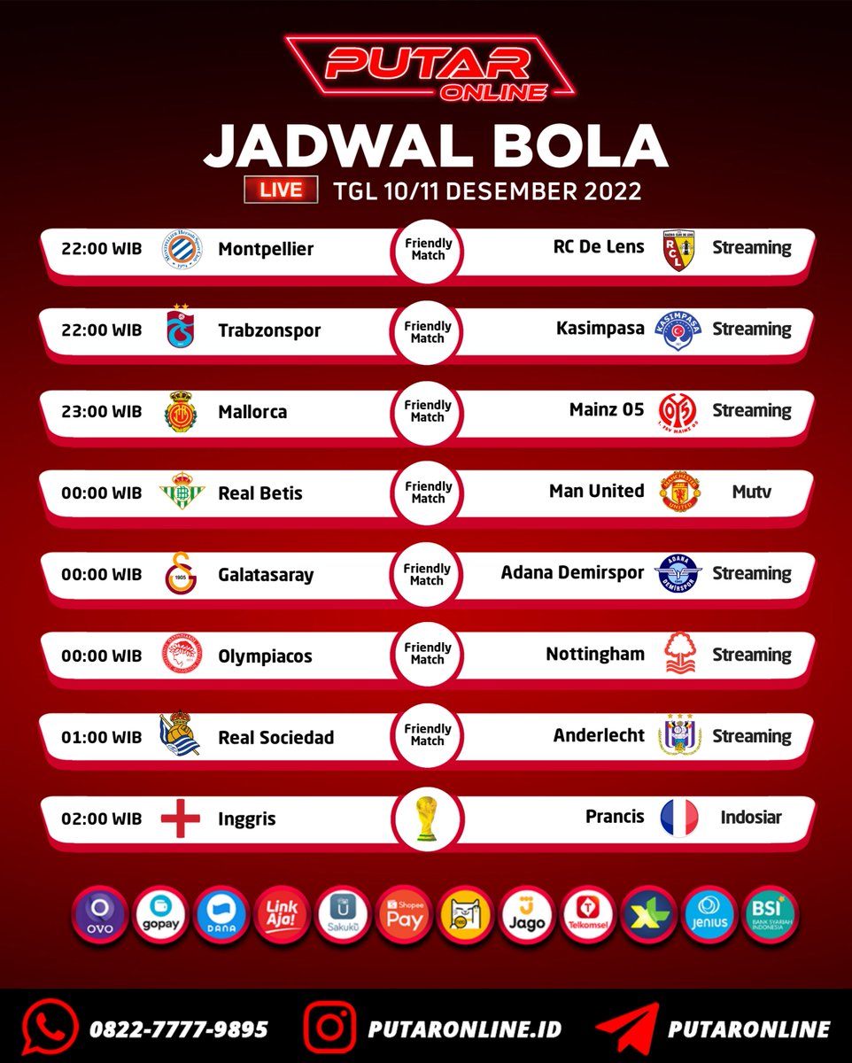 putaronline's tweet photo. JADWAL BOLA SERU !!!
NEW MEMBER BOLA 20%
CASHBACK BOLA 15%

Link Daftar : https://t.co/yI62h6Kq7X

#putaronline #putaronlinebola #jadwalbola #bandarbola #agenbola #taruhanbola #pasangbola #pialadunia2022 #agenpialadunia #agenpialadunia2022 #bandarpialadunia #bandarpialadunia2022 https://t.co/D9Dasfl9U8