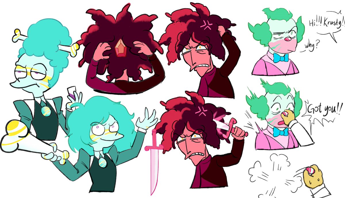 Wei_Smiler's tweet photo. 是SU AU #SideshowBob  #SideshowMel #KrustytheClown https://t.co/402yd9GmCR
