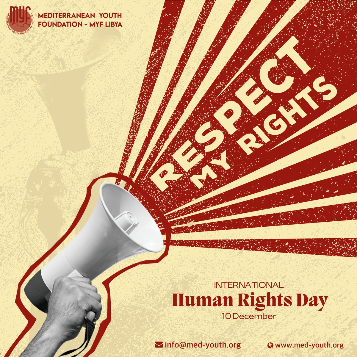 MYF_LIBYA's tweet photo. Whilst their promotion and protection is an imperative to uphold human dignity, the genuine respect and fulfilment of human rights is also indispensable for peace, democracy and sustainable development.
#MYF 
#myf_libya 
#mediterranean_youth_foundation_libya 
#HumanRightsDay2022 https://t.co/LlUMPQlPuk