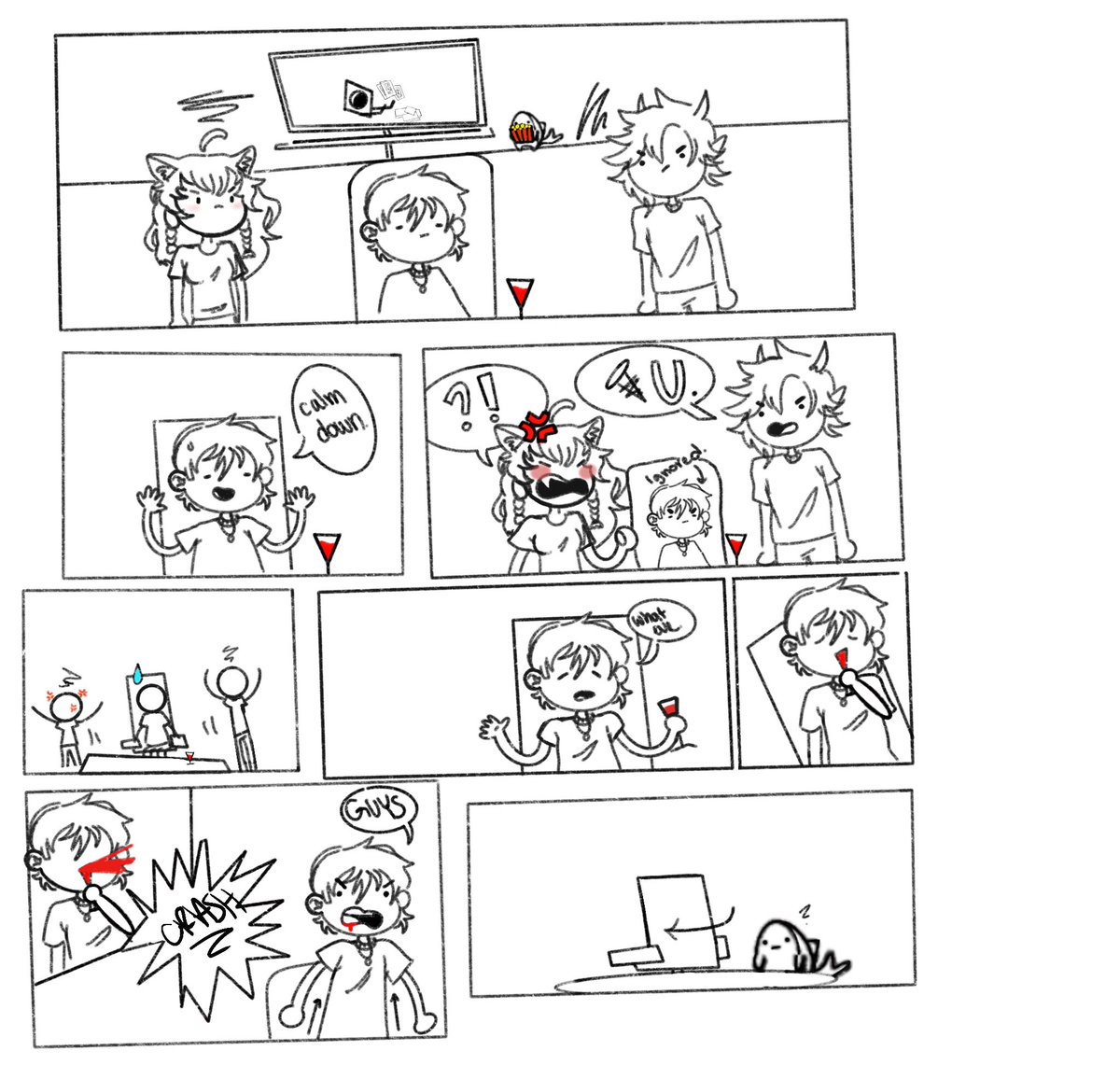 ac_azari's tweet photo. A poorly drawn argument I doodled. Feat. Danny from records and ED #Artzetsu #ED13ART #detectivedrip #Pixillust https://t.co/CP40mA4PQ9