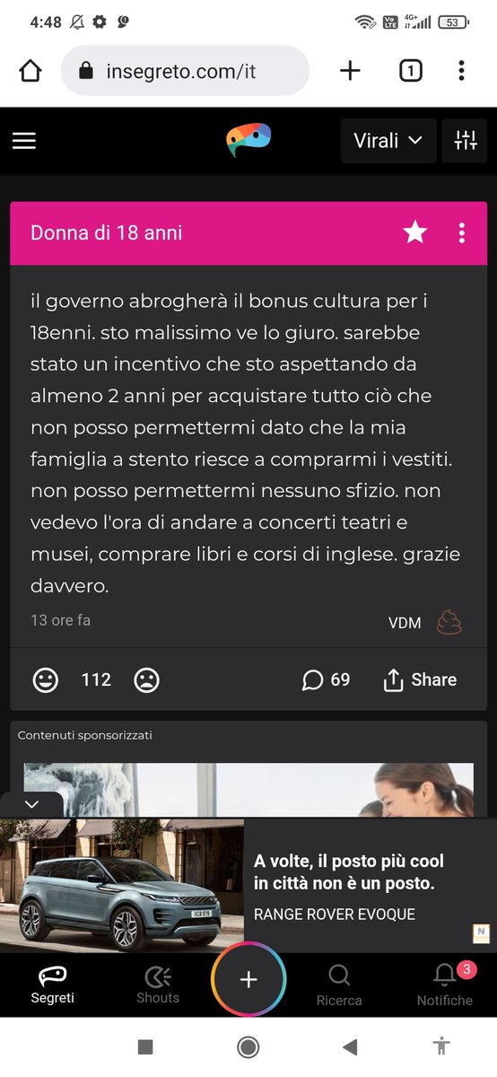 Ginko92_'s tweet photo. @GiorgiaMeloni รจ giusto che tu legga questo commento! #bonuscultura https://t.co/PV56p99iXO