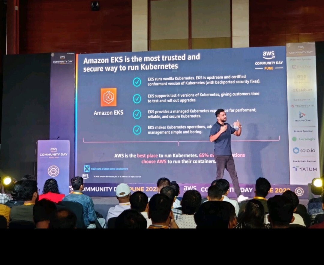 Amazing session by <a href="/birdsaiview/">Sai Vennam</a> on Kubernetes and scaling can be done by using Karpenter tool .
Thank you #acdpune2022 #AWSCommunity #AWS <a href="/AwsPune/">AWS User Group Pune</a>