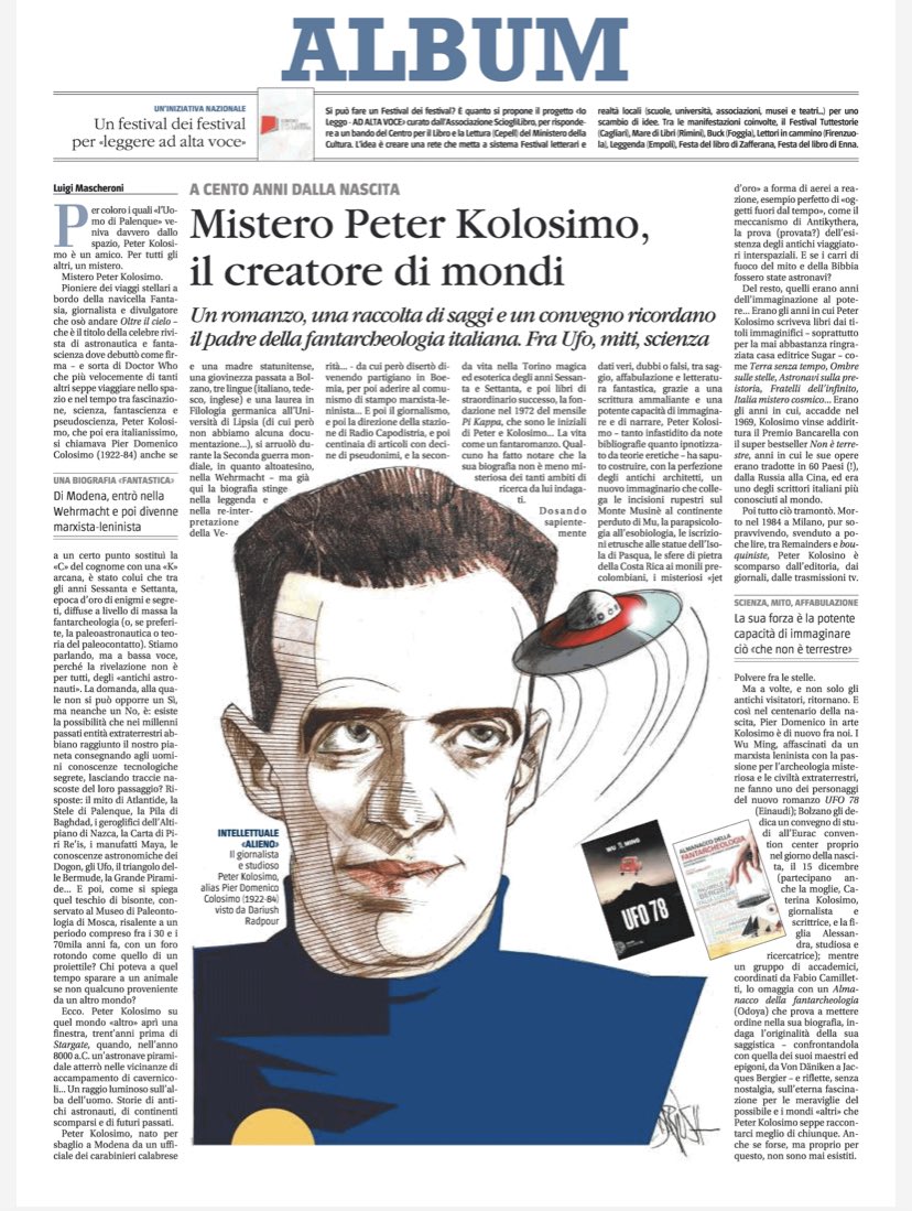 Per chi sa che «l'Uomo di Palenque» veniva davvero dallo spazio, Peter Kolosimo è un amico. Per tutti gli altri, un mistero. Mio pezzo sul leggendario creatore di mondi Peter Kolosimo, il padre della fantarcheologia italiana: ilgiornale.it/news/mistero-p… <a href="/Einaudieditore/">Einaudi editore</a> <a href="/Odoyaeditore/">Odoya Edizioni</a>