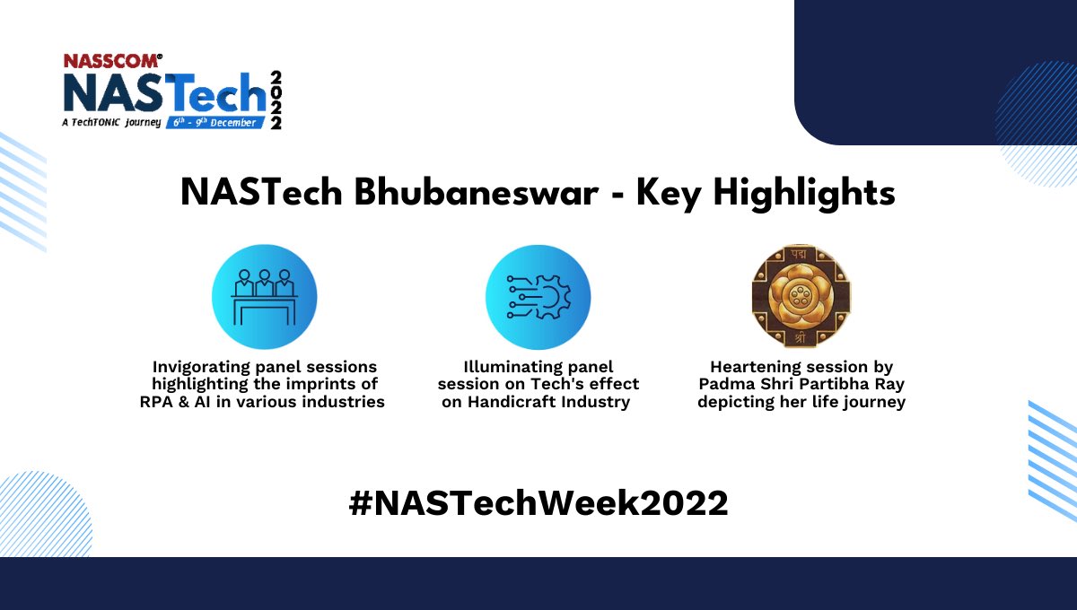 nasscom_member_'s tweet image. The culmination of #NASTech2022 - A TechTONIC Journey in Bhubaneswar &amp;amp; Kochi led to the end of this enriching #NASTechWeek2022. 

It was an insightful day full of inspirational talks, fruitful discussions and effective networking. 

We look forward to seeing you all next year!