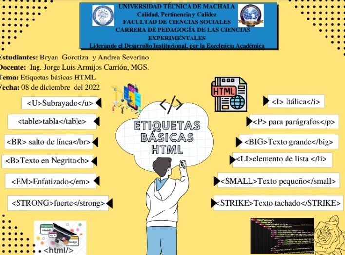 #PedagogiadelasCienciasExperimentales
#Etiquetas
#Html
#Programacion
#web
#docenteTic
#Educacion
#Docente
@jorgearmi20 
@experimenutmach