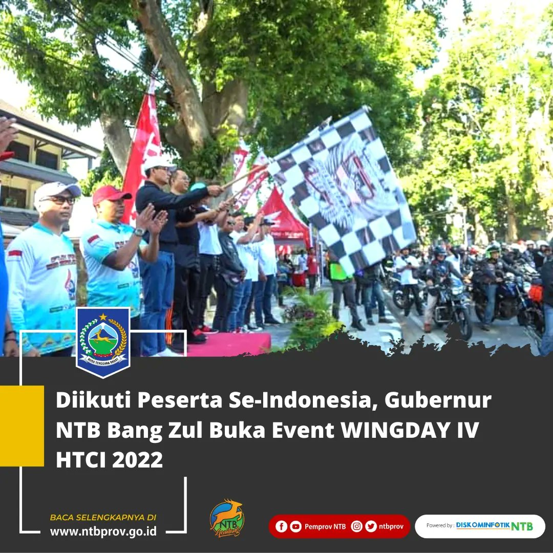 NTB_Prov's tweet photo. Gubernur NTB, Dr. H. Zulkieflimansyah, S.E., https://t.co/Ae9WGHGkMj. didampingi Wali Kota Mataram H. Mohan Roliskana membuka secara resmi Touring WINGDAY IV besutan Honda Tiger Club Indonesia (HTCI) yang iikuti ribuan peserta, di Kota Mataram, pada Sabtu 9 Desember 2022. https://t.co/hoYPUquTp4