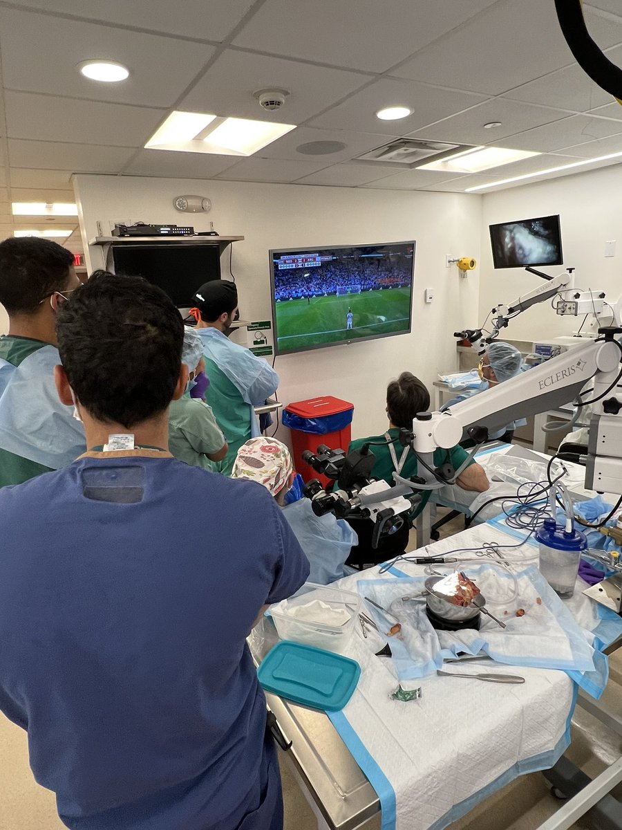 First day of our Annual Temporal Bone Dissection Course for our residents. Great chance to learn, share and some “Copa del Mundo”. The fun continues tomorrow at <a href="/CanesLab/">CanesLab</a>  #temporalbone