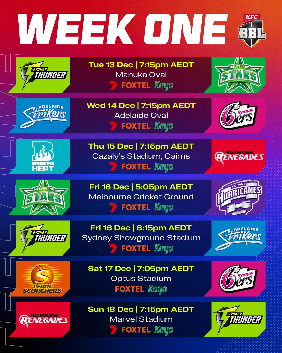 KFC Big Bash League on Twitter "Three days to go. 🤩 BBL12 https//t.co/TeFCY2q20f" / Twitter
