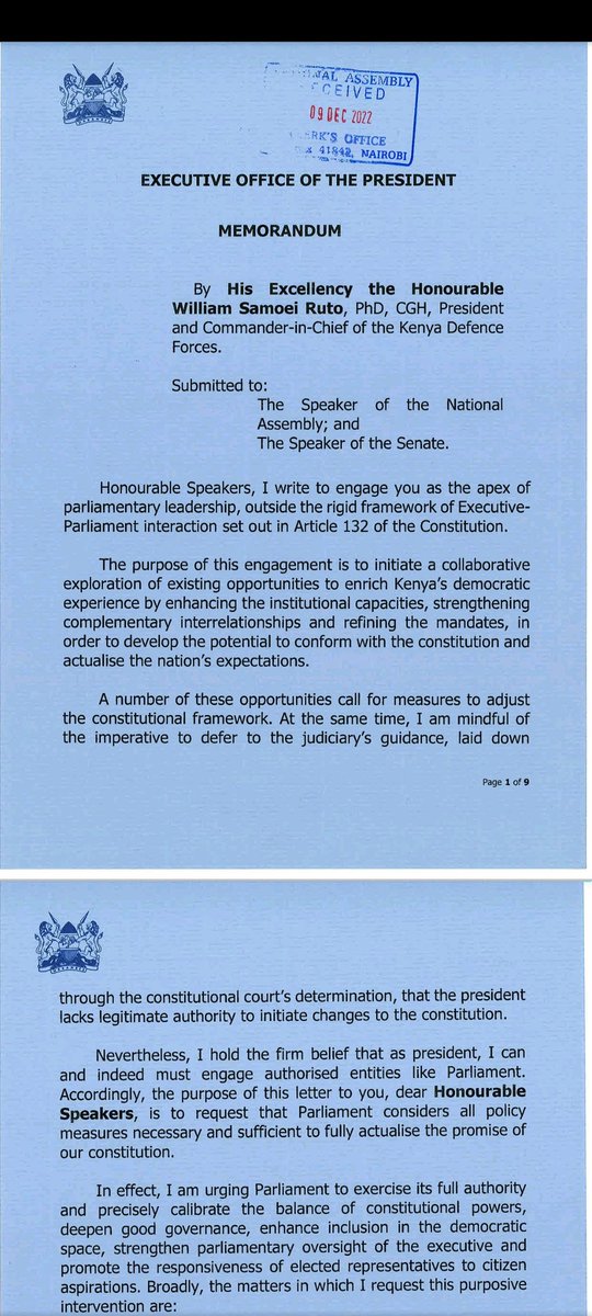 waikwawanyoike's tweet photo. Kenyans should fight - on behalf of the Constitution - @WilliamsRuto, @RailaOdinga &amp; @DavidNdii's foot-in-the-door strategy to mutilate the Constitution.

And to be sure, any amendment on two-third, leader of opposition or CDF must constitutionally be subjected to a Referendum! https://t.co/MKrJrwzVgJ
