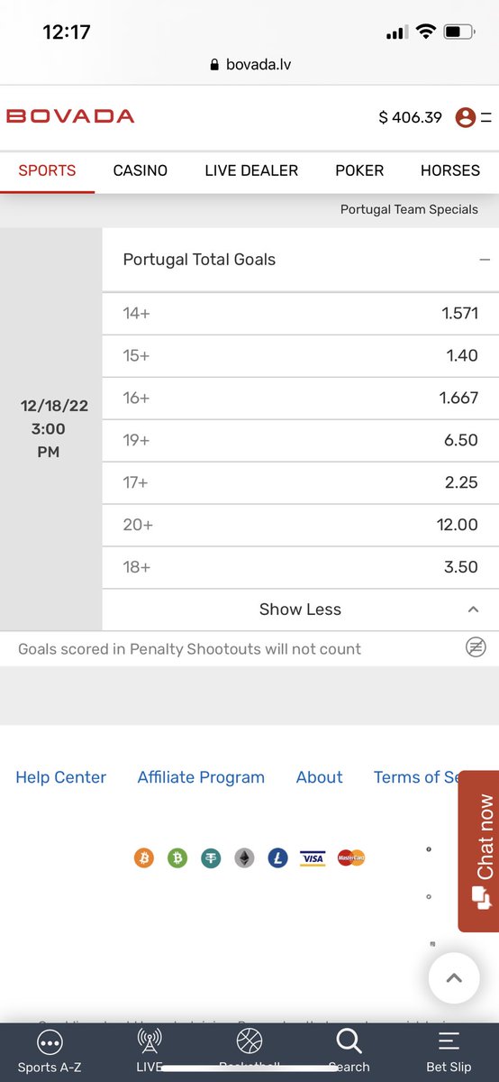 JChavira101's tweet photo. @WhatsYaWager are the Portugal team goals odds correct. They were much higher this morning. And now the odds for 15+ goals are lower than 14+ goals https://t.co/PFcpIDx5ef