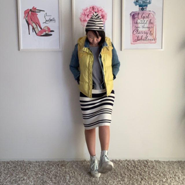 omenterprise's tweet photo. 本日のコーデ♪

あったかいので、
デニムジャケットにダウンベスト☺️
十分あったかいです✨

☆Cloth:
Vest: #Lacoste
Jacket: #DIESEL
Tops: #Dressterior
Skirt: #MilaOwen
Shoes: #Rucoline
Hat: #SaintJames
Earings: #rada

☆Perfume:
#PRADA: #CANDY https://t.co/DbAIKpJdnP