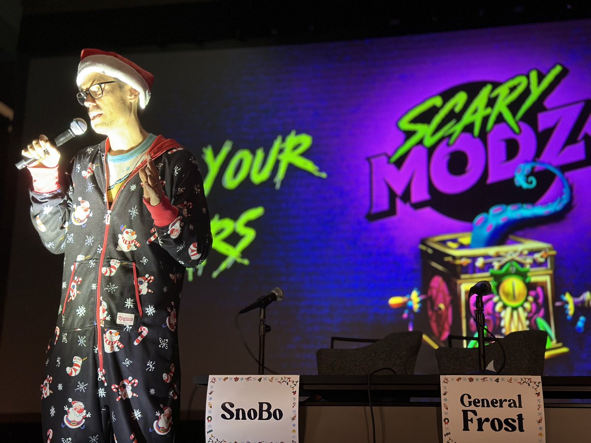 At the <a href="/Merrymodz_io/">Merry Modz</a> party! And guess what? Scary Modz are coming!!! So lucky to be part of this crazy amazing project with two of my favorite humans! <a href="/TomBilyeu/">Tom Bilyeu</a> and <a href="/herrerabox/">Francisco Herrera</a> . <a href="/impact_theory/">Impact Theory</a>