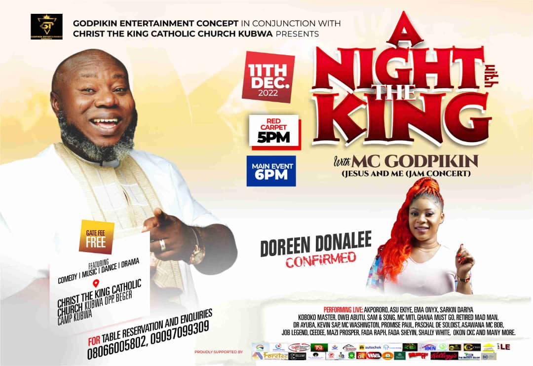 Come have a blissful moment at the event #AnightWithTheKing. Happening live at Christ the King Catholic Church. Don't miss it.👌

#kubwa #Abuja #Nigeria .