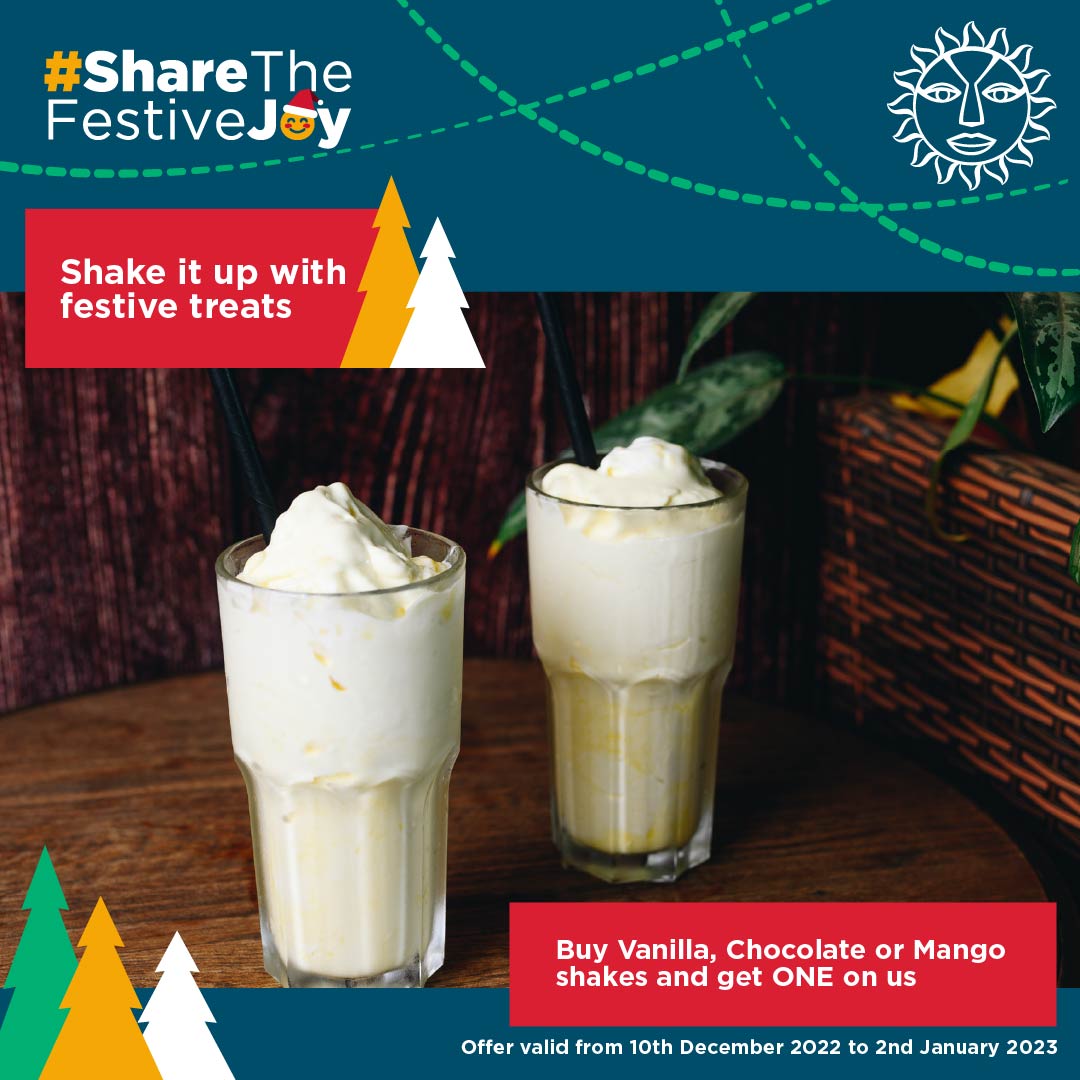 javahouseafrica's tweet image. Shake it up this festive season with our milkshake BOGOF. Get vanilla, chocolate or mango shakes and get one FREE. Available across Java branches for dine in and/or takeaway.
#JavaHouse #ShareTheFestiveJoy