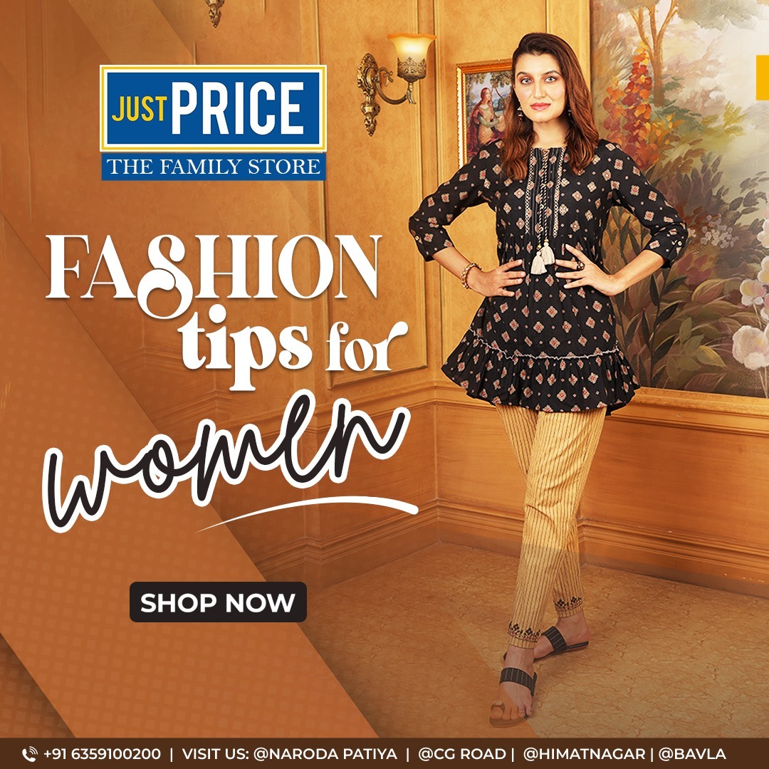 JustPrice13's tweet photo. Fashion tips for women - 
Go with colours according to your skin tone 
Balance your top and bottom 
Upgrade a casual outfit with a scarf 
Buy these jackets 
Shop according to your shape -
.
.
.
#justpriceretailstore #fashion #justpriceretailstore #fashion #style #family #women https://t.co/xHRnV92p6a