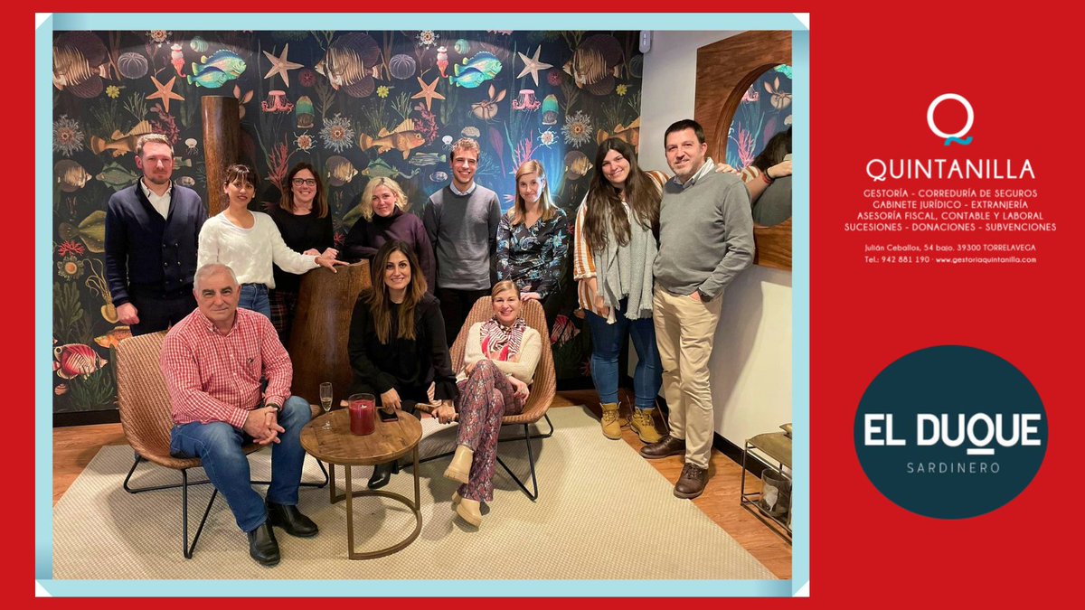 GestQuintanilla's tweet photo. Un equipo para presumir, sois Gestoría Quintanilla. 
Estupenda comida en El Duque  

#GestoríaAdministrativa #CorreduríadeSeguros #Asesoría #Donaciones #Fiscal #Contable #Subvenciones #GabineteJurídico #Extranjeria #Sucesiones https://t.co/IaAgqtUemN