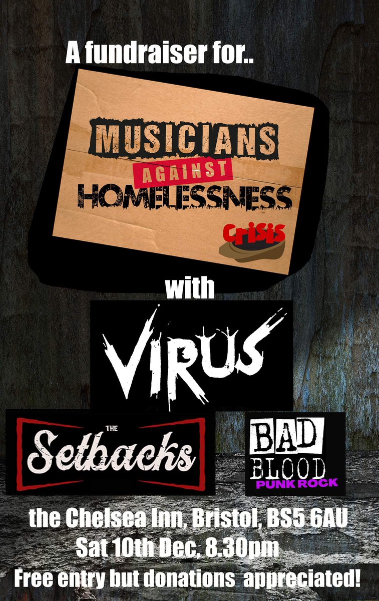 TheSetbacks1's tweet image. Fundraiser for Musicians Against Homelessness at the Chelsea tonight.