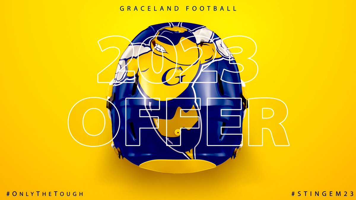 I am blessed to receive my second offer from <a href="/GracelandU/">Graceland University</a> after a great meeting with <a href="/coachGemp/">Coach Gemp</a> #AGTG 🐝💛💙<a href="/holly_coach/">Matt Holly</a> @raider_fball