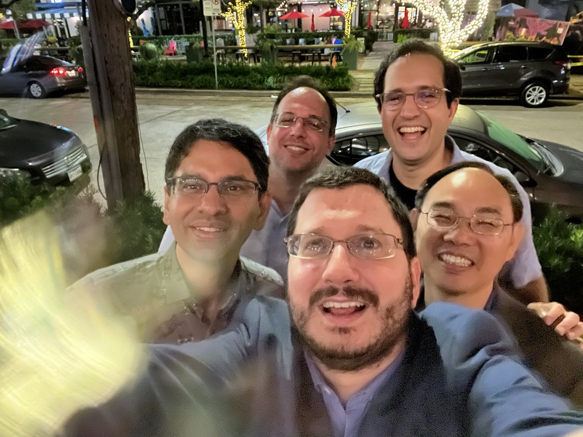 PGrivasMDPhD's tweet photo. Lucky to have great friends as colleagues in GU world! Fun times & great food in Houston!Thanks @UroDocAsh for hosting another awesome evening! @PavlosMsaouel #JJGao #Bramos @rafee_talukder @IBCG_BladderCA @IBCN1997 @BladderCancerUS @WorldBladderCan @MDAndersonNews @VivekSubbiah https://t.co/gMfk6r4fYs