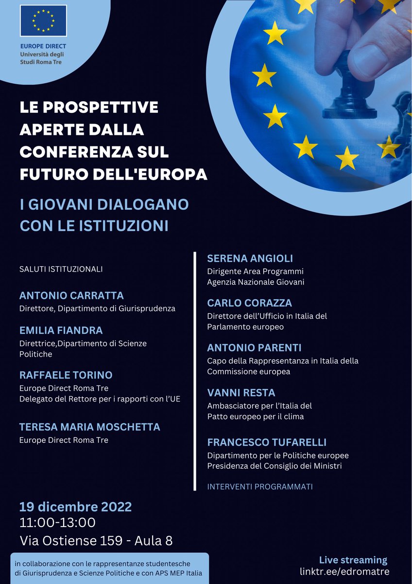 🗣️Gli #studenti e i #giovani incontrano le istituzioni #UE per parlare e discutere sui risultati della #COFOE. Partecipa e segui la diretta 🇪🇺