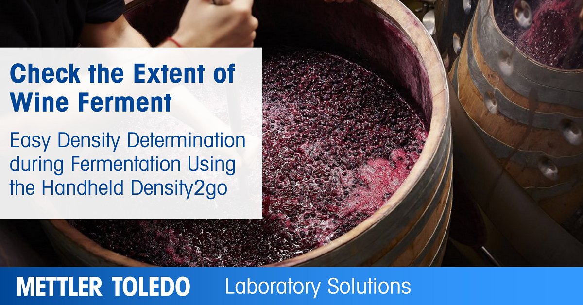 mettlertoledo's tweet photo. To get an insight into the status of the fermentation process of wine, measure the density using the handheld METTLER TOLEDO’s Density2go Density Meter #portabledensitymeter #density. https://t.co/rEnnGAqJlg https://t.co/mhP4MacD5U