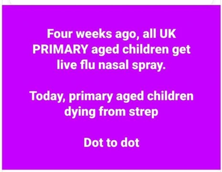 JU5TLAW's tweet photo. This post got me a #faceebook #ban
Suggesting a potential link between #flumist and #StrepA outbreak.
Very suspect to ban such discussion https://t.co/gi7muep1vL